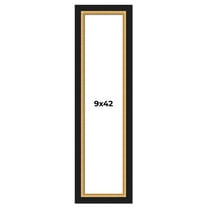 9x42 Frame Gold Real Wood Picture Frame Width 2.25 Inches | Interior Frame Depth 0.5 Inches |