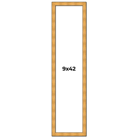 9x42 Frame Gold Rustic Solid Wood Picture Frame | 1.25 Inch Wide Moulding | Rustique Gold