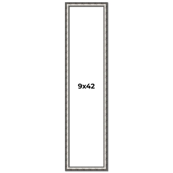 9x42 Frame Silver Real Wood Picture Frame Width 1.125 Inches | Interior Frame Depth 0.5 Inches |