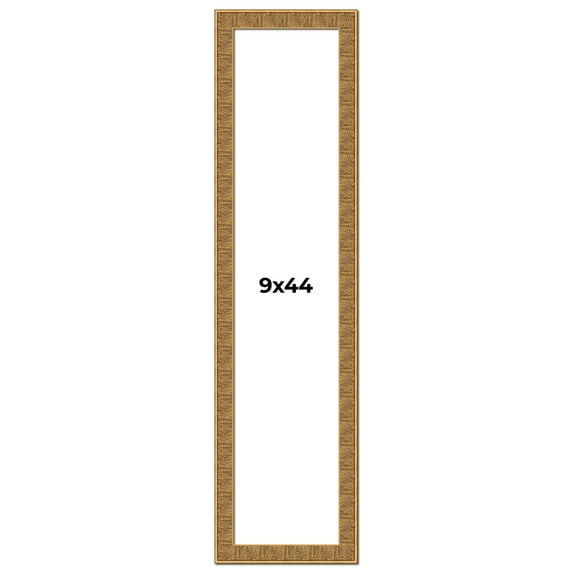 9x44 Frame Black and Gold Distressed Solid Wood Sonoma Picture Frame | 1.625 Inch Moulding Width |