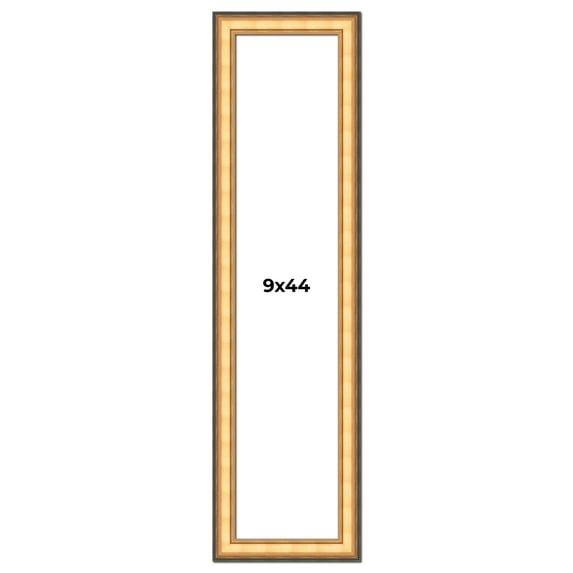 9x44 Frame Gold Plein Aire Solid Wood Picture Frame Width 2 Inches | Interior Frame Depth 0.5