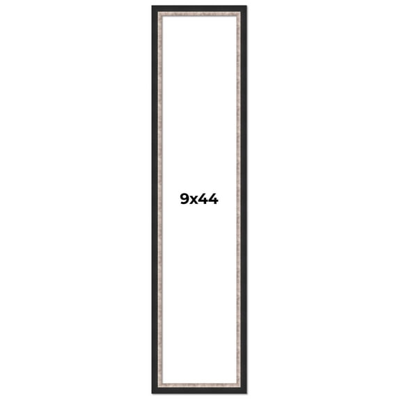 9x44 Frame Silver Real Wood Picture Frame Width 1.25 Inches | Interior Frame Depth 0.75 Inches |
