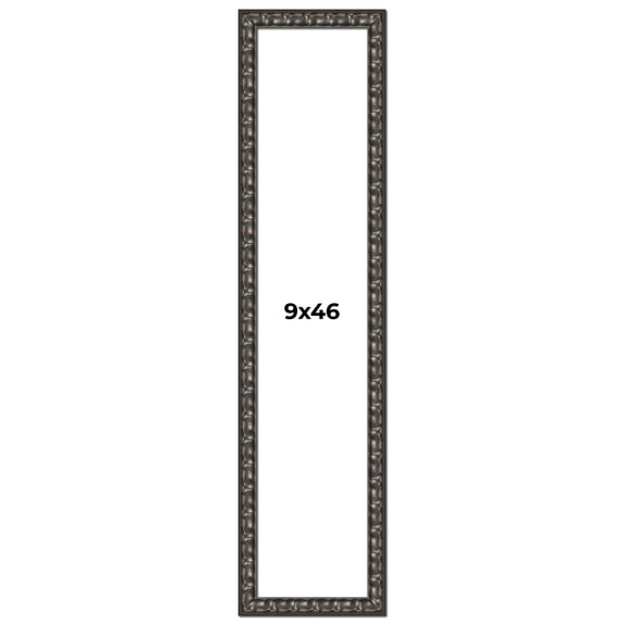 9x46 Frame Black-Brown Medieval Solid Wood Picture Frame | 1.5 Inch Moulding Width | Gotham Beveled