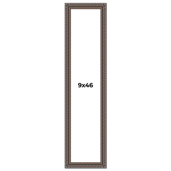 9x46 Frame Black Feather Payton Ornate Solid Wood Picture Frame Width 1.75 Inches | Interior Depth