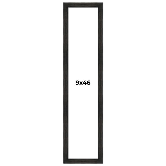 9x46 Frame Black Rustic Barnwood Solid Wood Picture Frame | 1.5 Inch Moulding Width | Includes UV
