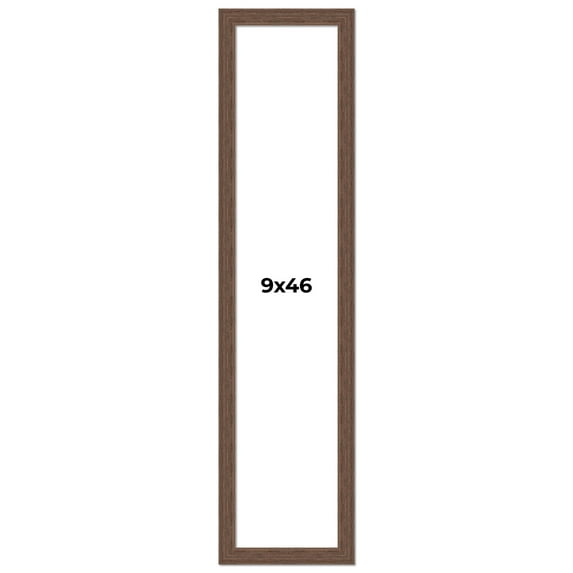 9x46 Frame Brown Farmhouse Solid Wood Picture Frame Width 1.5 Inches | Interior Frame Depth 0.5