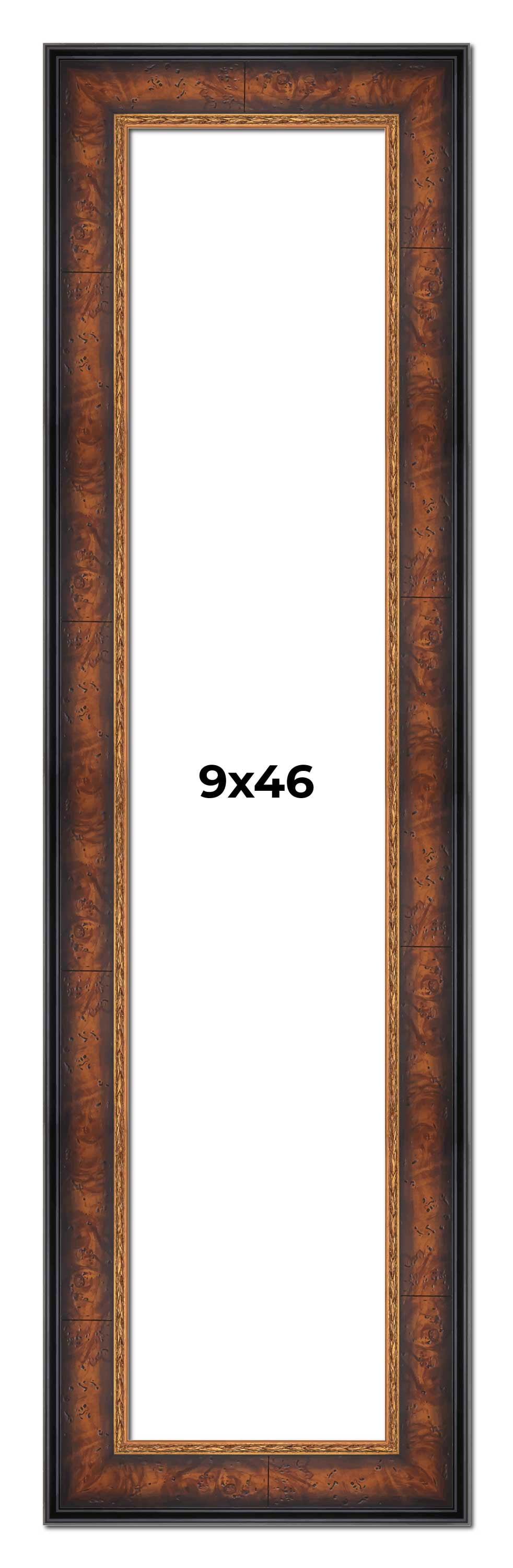 9x46 Frame Brown Walnut Gold Ornate Trim Solid Wood Plein Air Picture ...