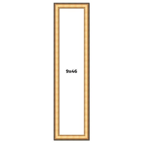9x46 Frame Gold Plein Aire Solid Wood Picture Frame Width 2 Inches | Interior Frame Depth 0.5