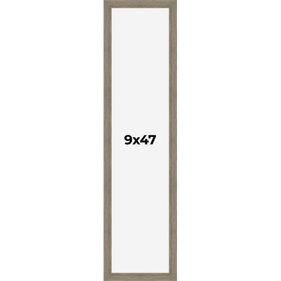 9x47 Frame Gray Barnwood Rustic Solid Wood Picture Frame | 1.5 Inch Moulding Width | Includes UV