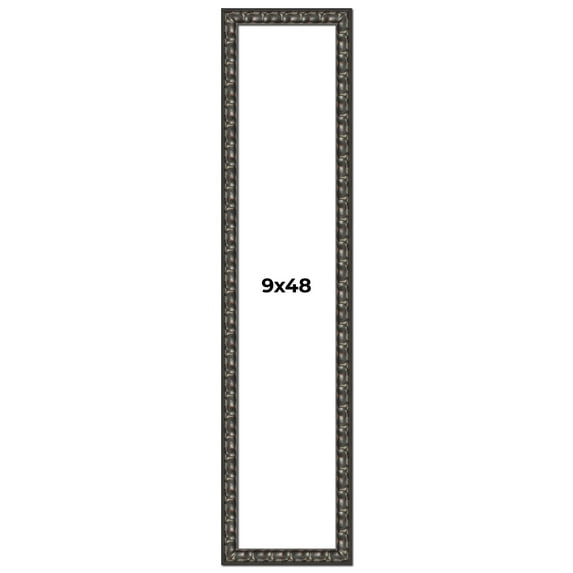 9x48 Frame Black-Brown Medieval Solid Wood Picture Frame | 1.5 Inch Moulding Width | Gotham Beveled