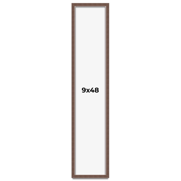 9x48 Shadow Box Frame Brown | 1.125 inches Deep Real Wood Rustic Shadowbox Display Frame | UV