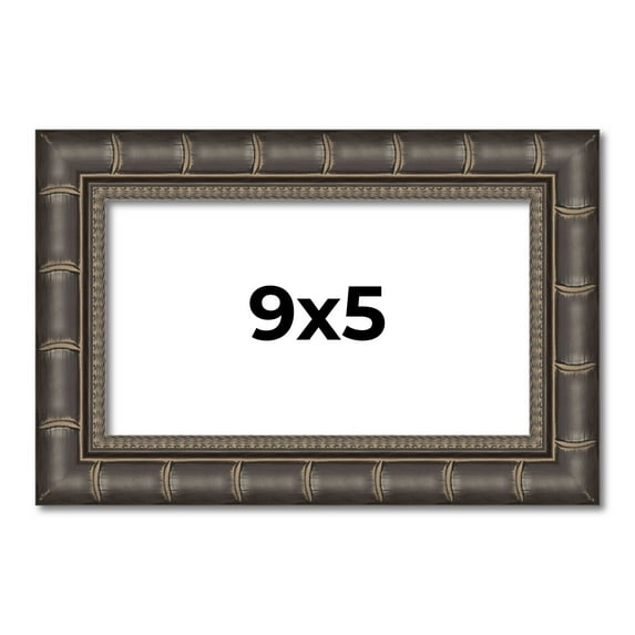 9x5 Frame Black Bamboo Solid Wood Picture Frame Width 1.5 Inches | Interior Frame Depth 0.5 Inches