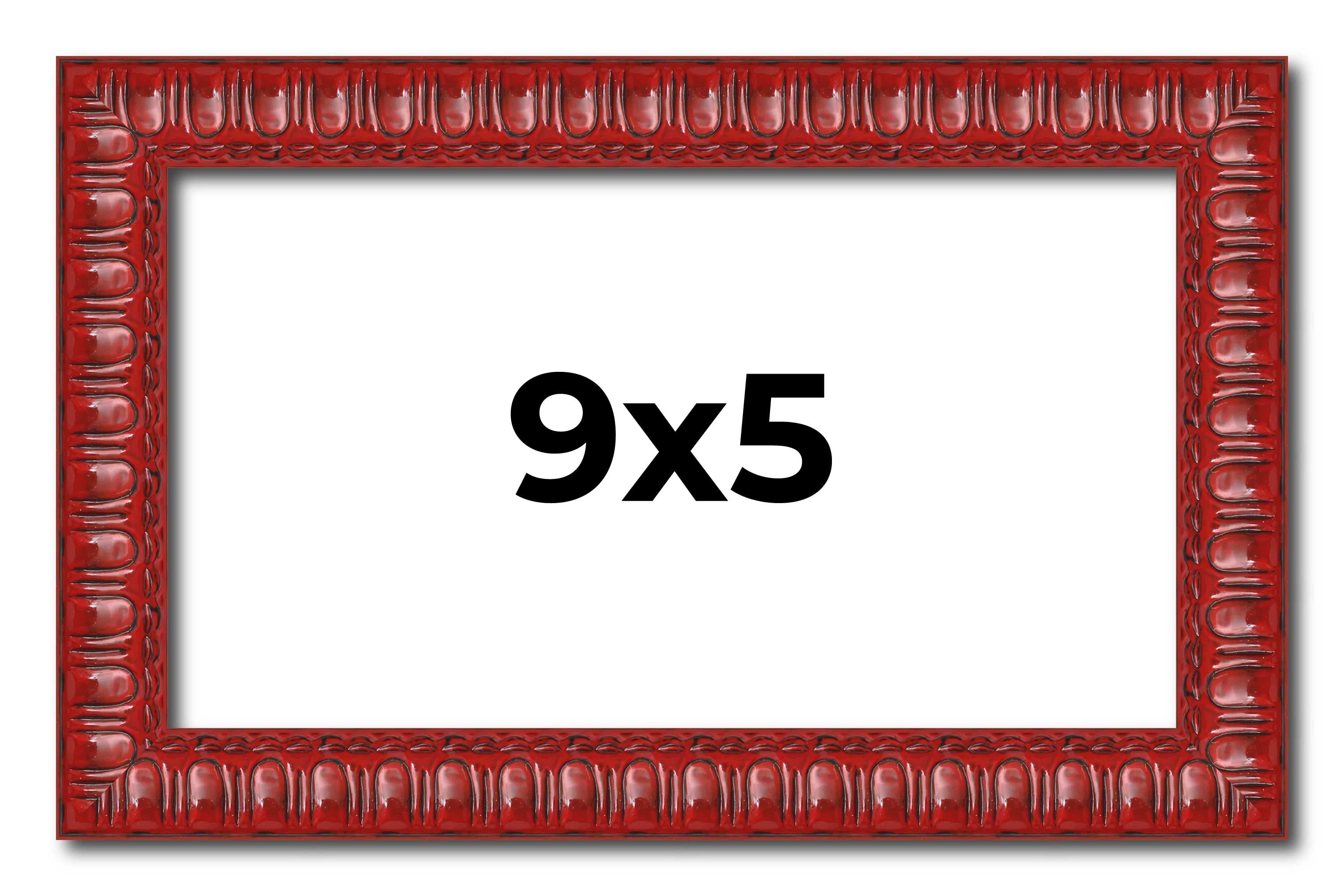 9x5 Frame Red Solid Wood Picture Frame Width 1 Inches | Interior Frame ...