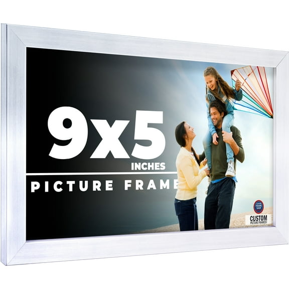 9x5 Frame Silver Real Wood Picture Frame Width 0.75 inches | Interior Frame Depth 0.5 inches |