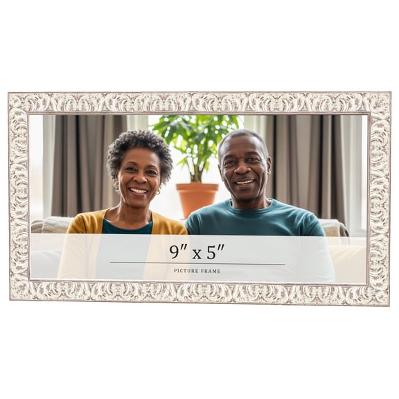 9x5 Frame White Real Wood Picture Frame Width 1.5 inches | Interior Frame Depth 0.5 inches | Aurora