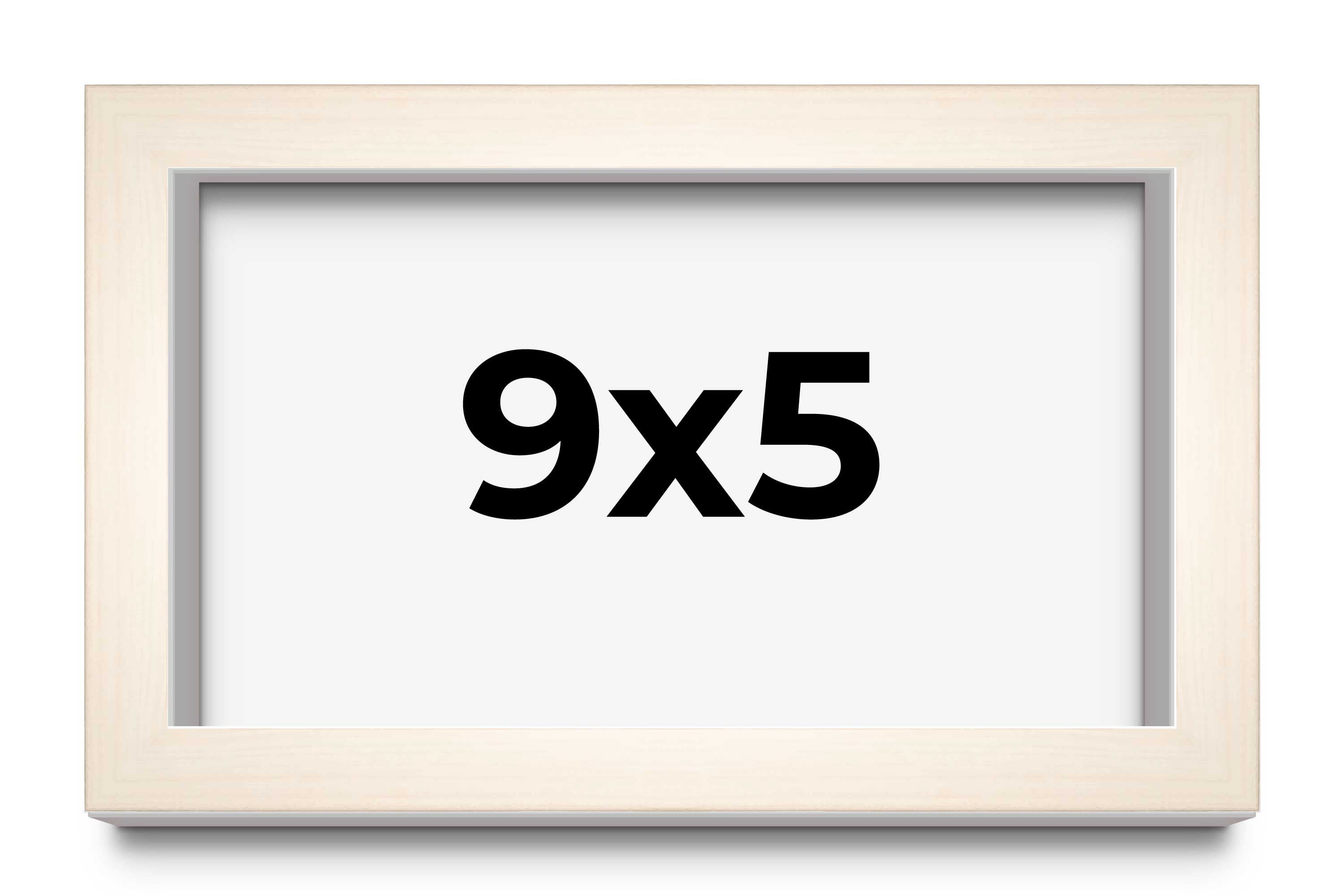 9x5 Frame White Wash Solid Wood Picture Frame | 0.75 Inch Moulding ...