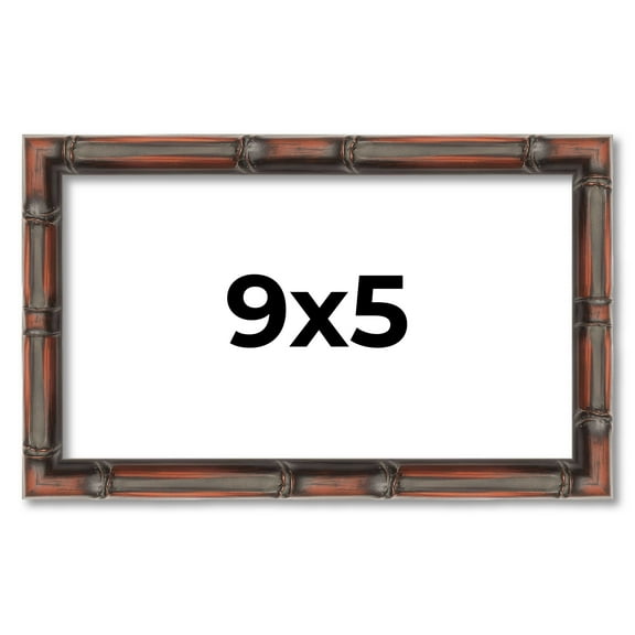 9x5 IN Frame Brown Bamboo with Dark Coffee/Walnut Finish | Solid Wood Picture Frame Width 0.75