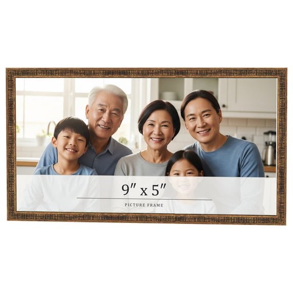 9x5 IN Frame Gold Kingsley Distressed Solid Wood Picture Frame Width 0.75 Inches | Interior Frame
