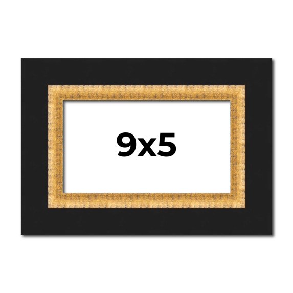 9x5 IN Frame Gold Real Wood Picture Frame Width 2.25 Inches | Interior Frame Depth 0.5 Inches |