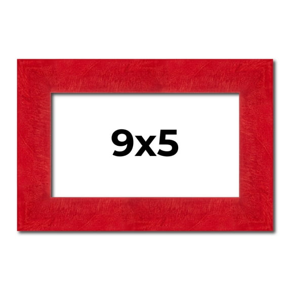 9x5 IN Frame Red Burl Solid Wood Picture Frame Width 1.75 Inches | Interior Frame Depth 0.5 Inches