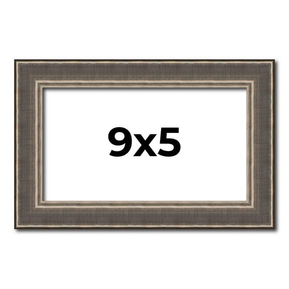 9x5 IN Frame Silver Real Wood Picture Frame Width 1.25 Inches | Interior Frame Depth 0.5 Inches |