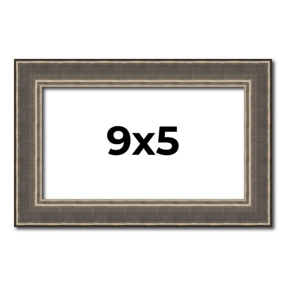 9x5 IN Frame Silver Real Wood Picture Frame Width 1.25 Inches | Interior Frame Depth 0.5 Inches |