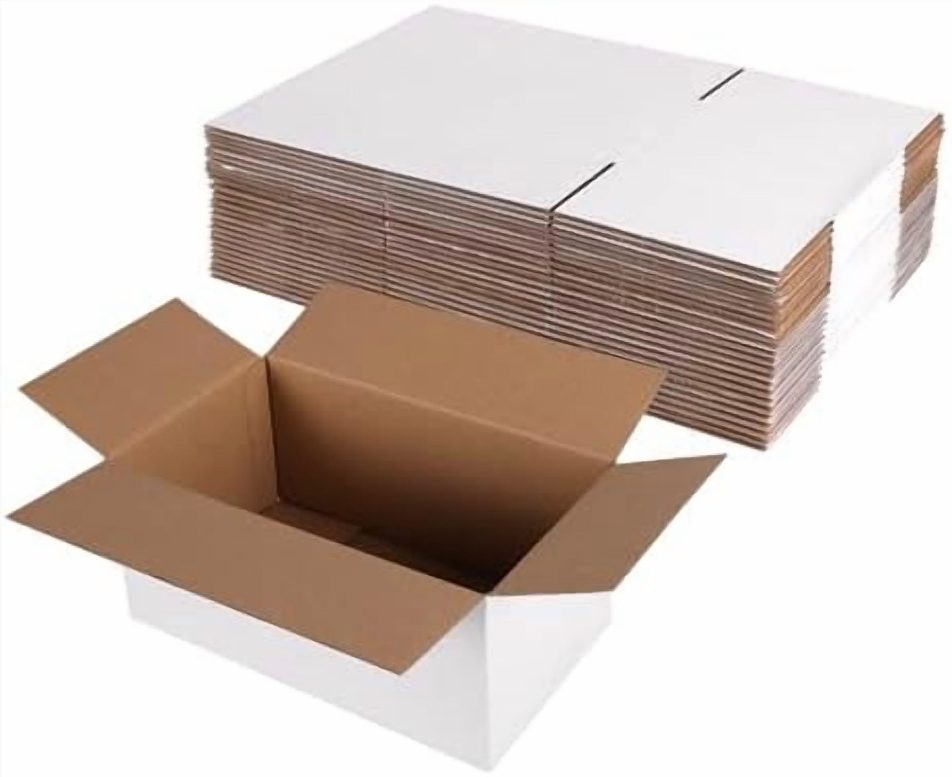 9x5x4 Shipping Boxes Set of 25, White Corrugated Cardboard Box for ...
