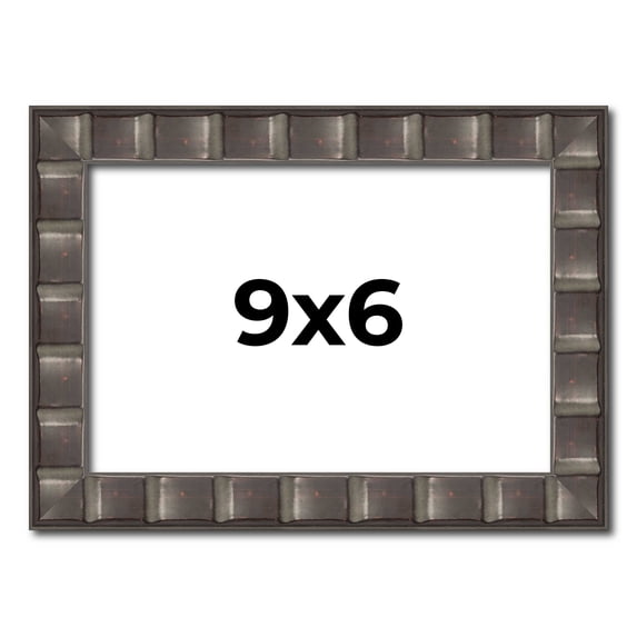 9x6 Frame Black Brown Chestnut Mosaic Solid Wood Picture Frame | 1.125 Inch Moulding Width |