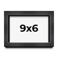 thumbnail image 1 of 9x6 Frame Black Charcoal Grey Wood Textured Picture Frame | 0.75 Inch Moulding Width | Gunmetal, 1 of 8