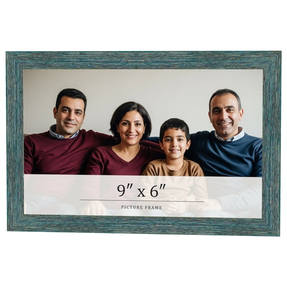 9x6 Frame Blue Rustic Barnwood Solid Wood Picture Frame Width 1.25 Inches | Interior Depth 0.5