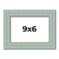 9x6 Frame Blue Teal Distressed Solid Wood Picture Frame | 1.625 Inch Moulding Width | Sonoma Blue