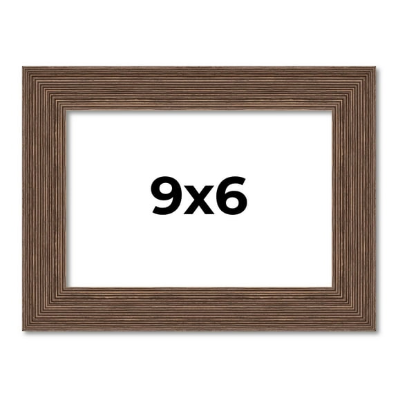 9x6 Frame Brown Distressed Barnwood Picture Frame | Complete Rustic Farmhouse Photo Frame Includes
