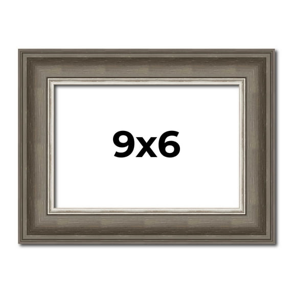 9x6 Frame Brown Solid Wood Picture Frame | 1.75 Inch Moulding Width | Austin Frame Complete with UV