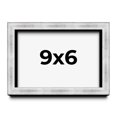 thumbnail image 1 of 9x6 Frame Brushed Silver Solid Wood Picture Frame | 0.75 Inch Moulding Width | Rabbet Depth 0.75, 1 of 5