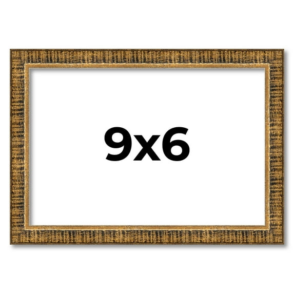 9x6 Frame Gold Kingsley Distressed Solid Wood Picture Frame Width 0.75 Inches | Interior Frame
