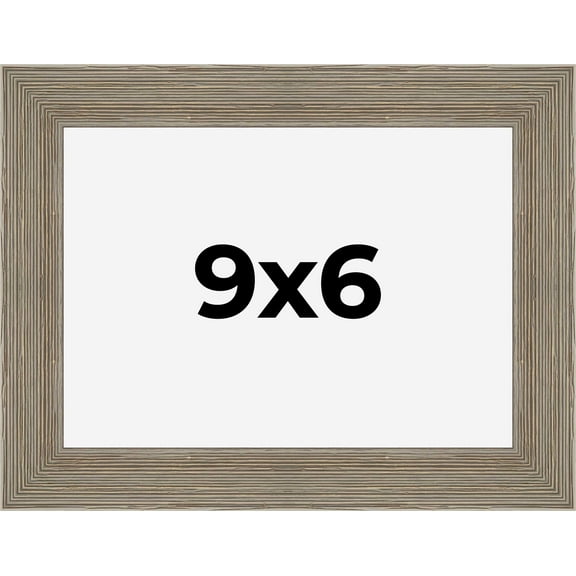 9x6 Frame Gray Barnwood Rustic Solid Wood Picture Frame | 1.5 Inch Moulding Width | Includes UV