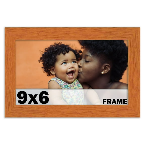 9x6 Frame Honey Pecan Brown Picture Frame - Modern Photo Frame Includes UV Acrylic Shatter Guard