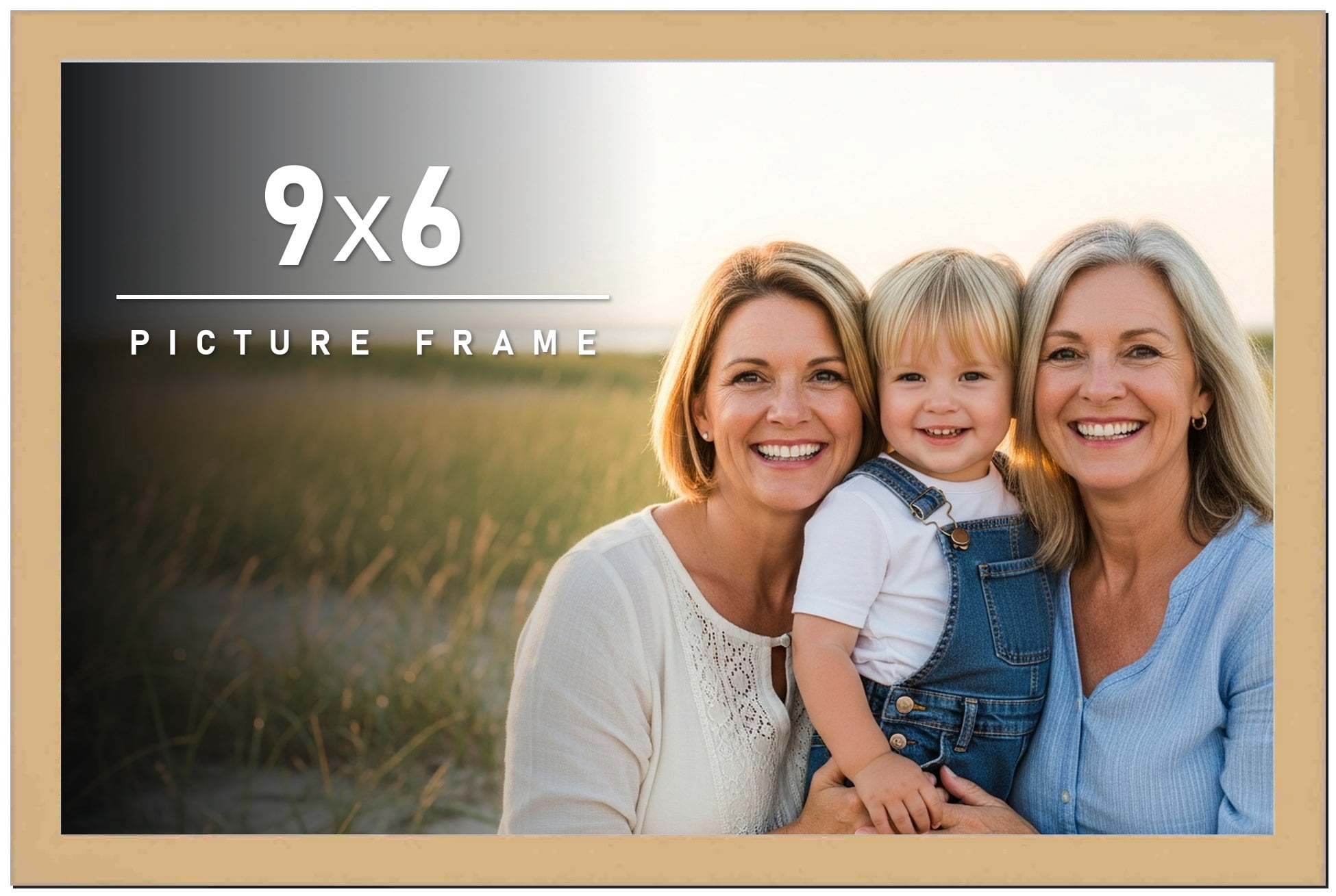 9x6 Frame Natural Wood Picture Frame | 0.75 Inch Moulding Width