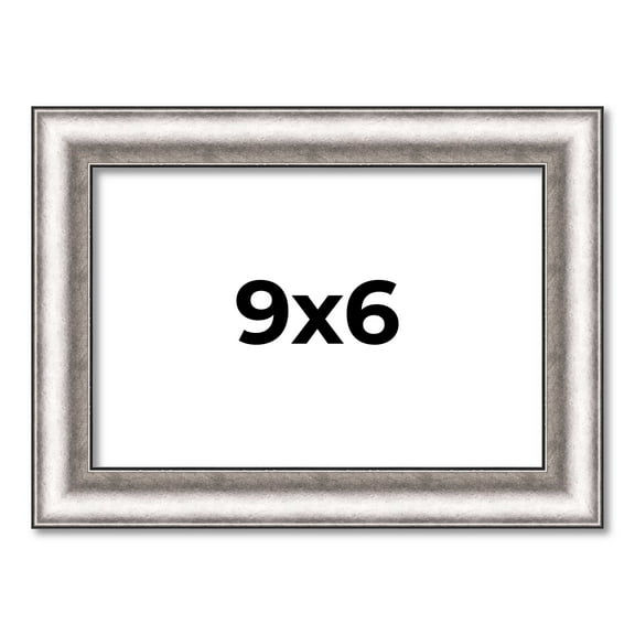 9x6 Frame Silver Real Wood Picture Frame Width 1.25 Inches | Interior Frame Depth 0.5 Inches |