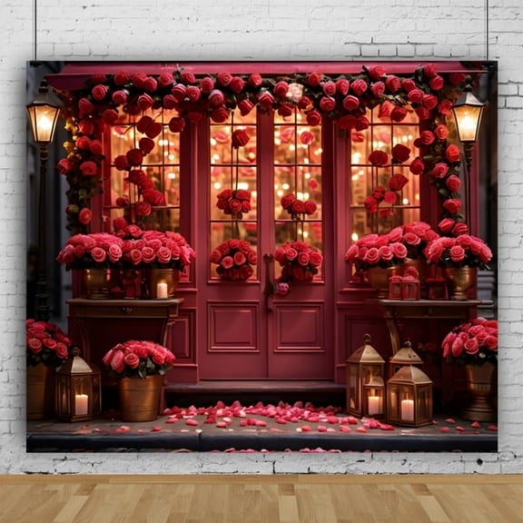 9x6ft Valentines Photo Backdrop Valentines Day Backdrop for Photography Red Heart Rose Flower Photo Background for Adult Lovers Studio Props Backdrop