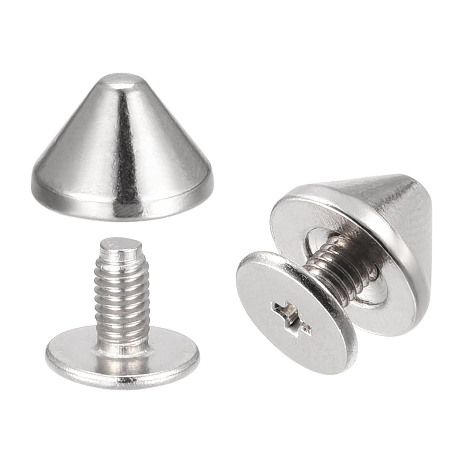 9x6mm Screw Back Rivets Solid Leather Studs Silver Tone 20 Sets ...