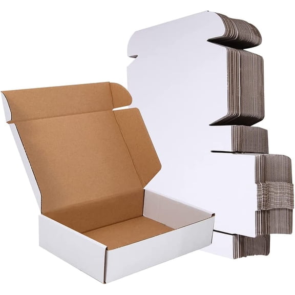 9x6x2'' Corrugated Mailer (25 Pack), Cardboard Shipping Boxes, Oyster White (CM9