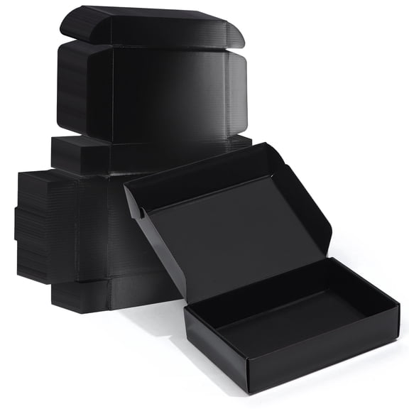 9x6x2 Shipping Boxes, 20 Pack Packaging Cardboard Corrugated Mailer Boxes Gift Boxes for Shipping Mailing, Black