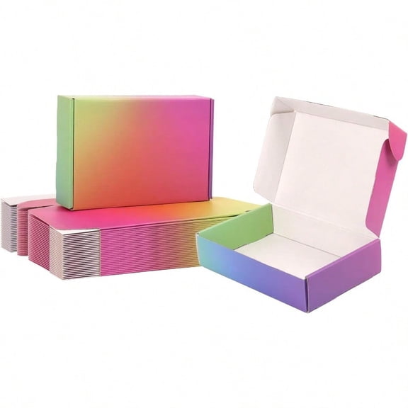9x6x2 Shipping Boxes For Packaging 45 Pack Rainbow Corrugated Cardboard Mailer Boxes For Small Business Shipping Mailing