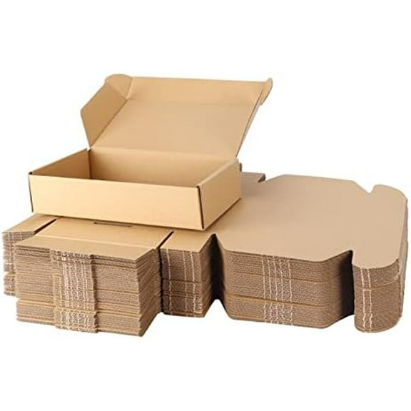 9x6x2 inch Shipping Boxes Bulk 50 Pack Brown, Tab Lock Tuck Top Mailer Boxes for Packaging Small Business, Small Cardboard Gift Boxes for Wrapping Mailing Present