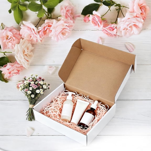 9x6x3 Inches Shipping Boxes Set of 50, White Corrugated Cardboard Box, Mailer Boxes for Small Business