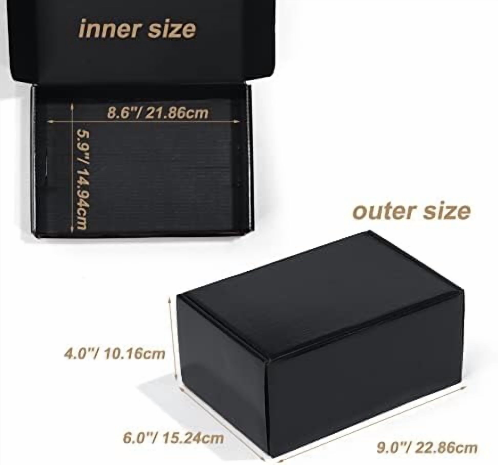 Mailing Packs 9x6x4 Black Small Shipping Boxes, 20 Packs Corrugated Cardboard Mailer ...