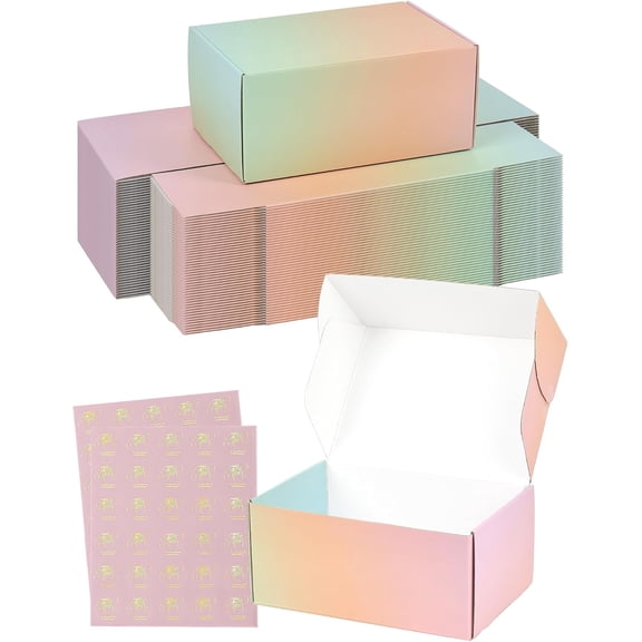 9x6x4 Inch Colored Shipping Boxes, 30 Pack Corrugated Cardboard Box, Mailer Packaging Boxes for Shipping & Storage
