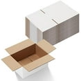 thumbnail image 1 of 9x6x4 Shipping Boxes Set of 25, White Corrugated Cardboard Box for Packing Mailing Small Business, 1 of 9