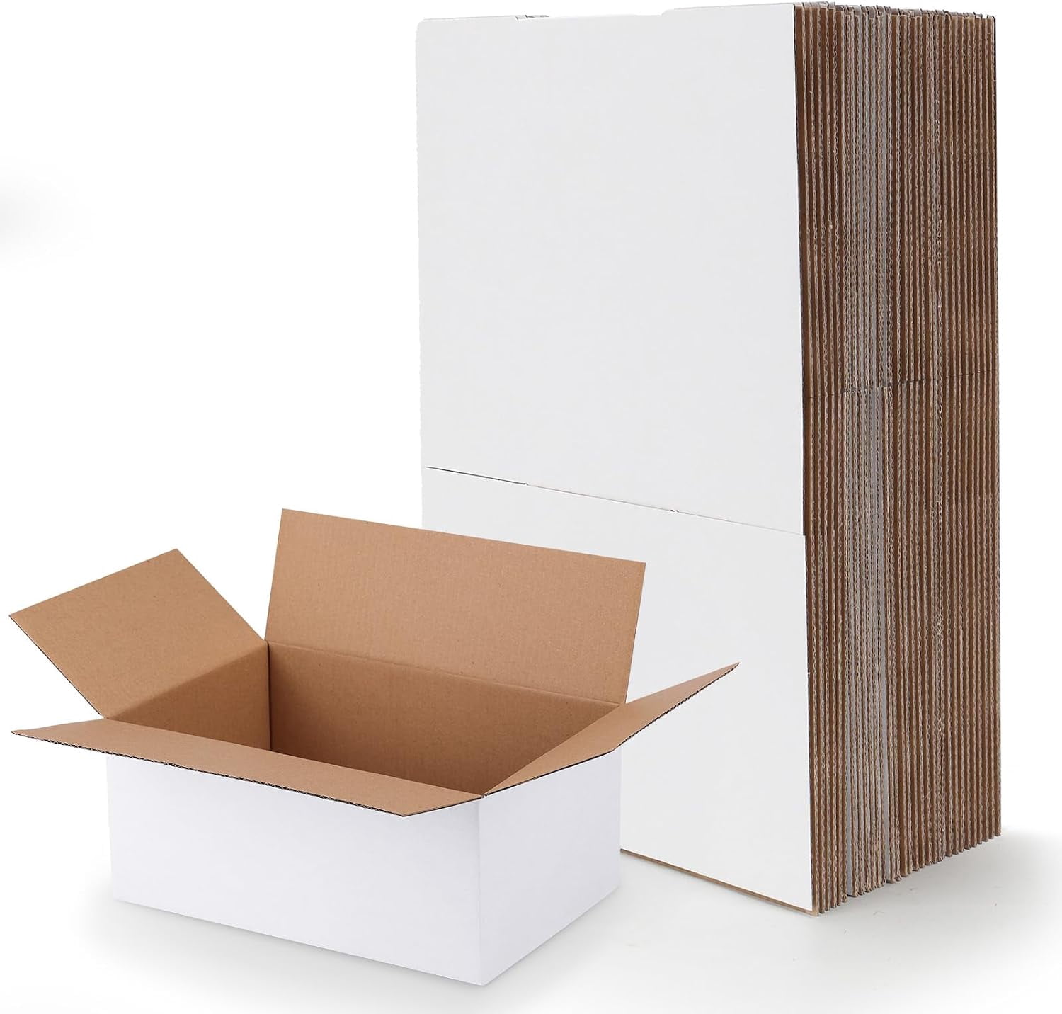 9x6x4 Shipping Boxes Set of 30, White Corrugated Cardboard Box ...